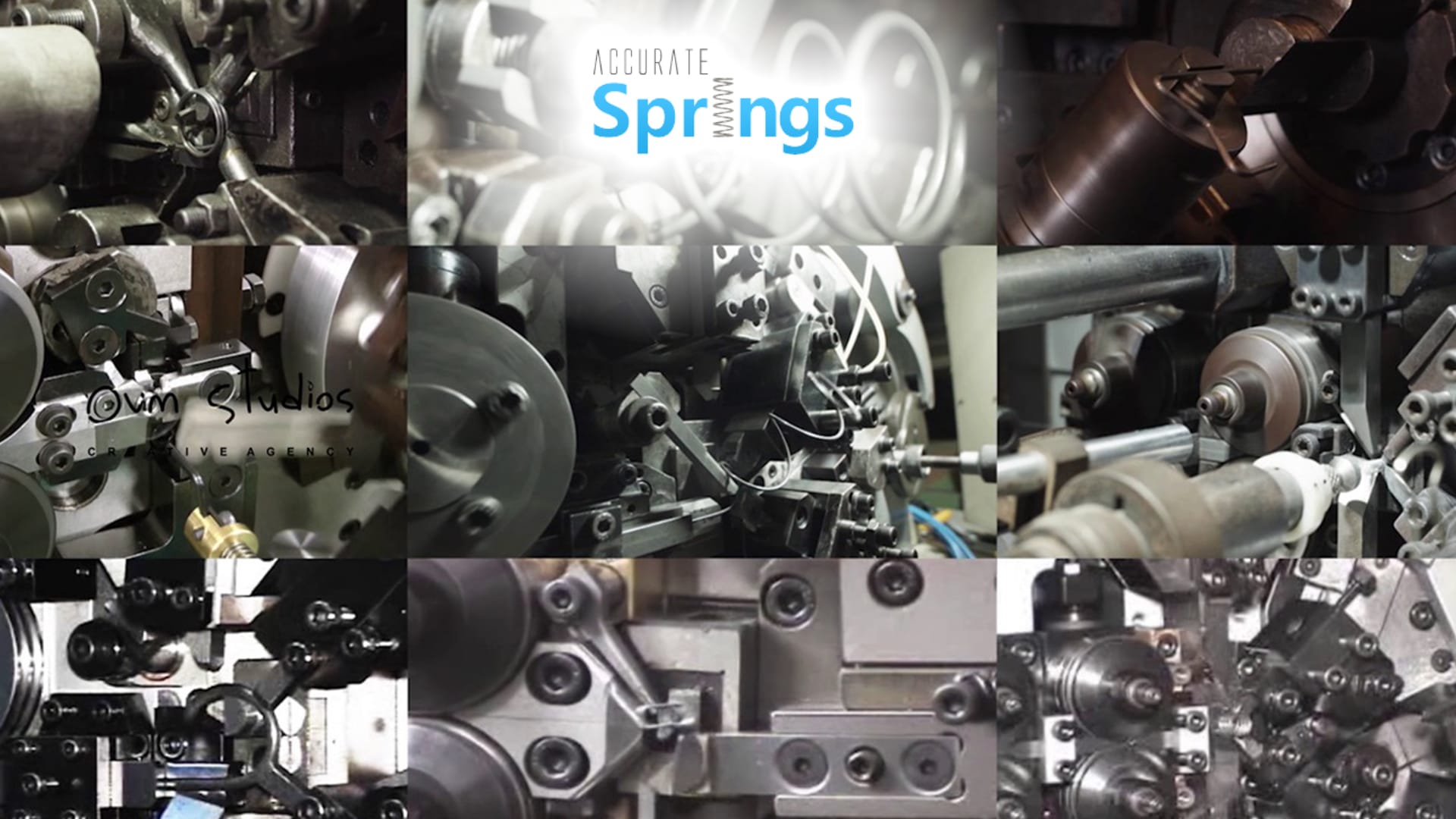 Spring manufacturing machine with coiling mechanism in corporate video